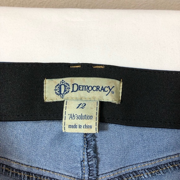 Democracy Stretchy Ab Technology Mid Rise Waistband Slimming Panel Blue Jeans 12 - Picture 8 of 16
